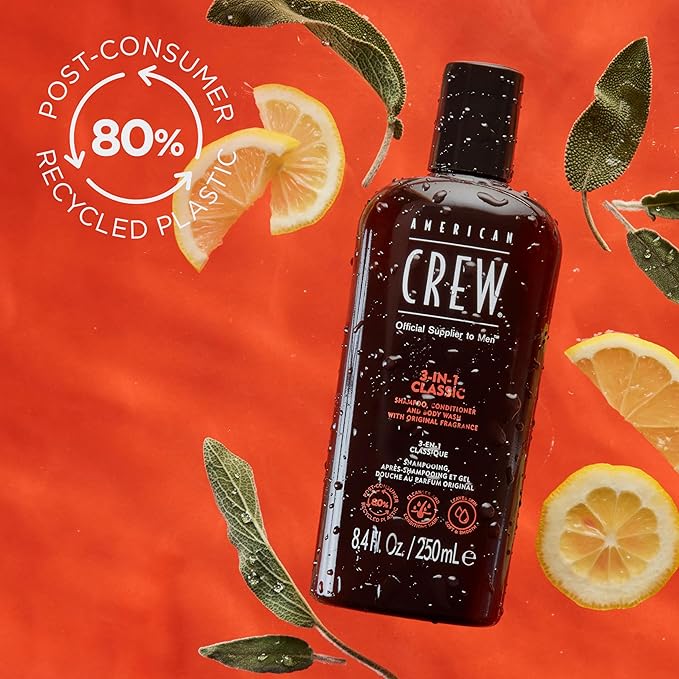 American Crew 3-in-1 Shampoo, Conditioner and Body Wash, Gift for Men, 8.4 fl oz
