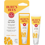 Burt's Bees Stocking Stuffers, Rescue Lip Relief, Honey Vanilla, Hydrating Lip Balm for Dry Cracked Lips, with Responsbily Sourced Beeswax and Shea Butter, 100% Natural Origin, 1 Squeezy Tube, 0.35oz