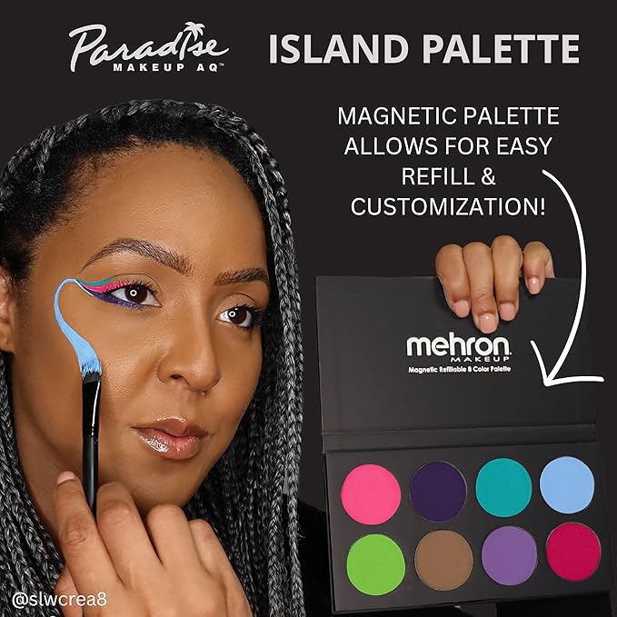 Mehron Makeup Paradise Makeup FX 8 Color Island Palette (formerly Pastel Palette) | Body Paint & Face Paint Palette | Professional & Water Activated | SFX, Halloween, & Cosplay