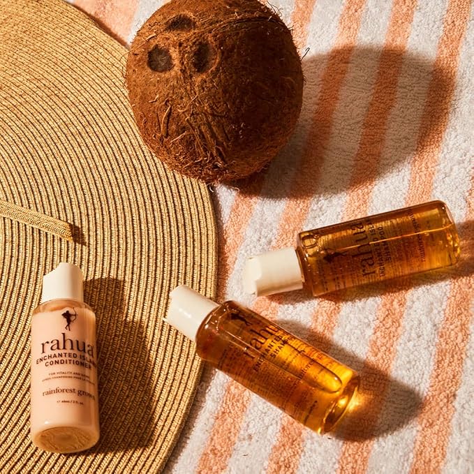 Rahua Enchanted Island Shampoo,Travel Size, Vegan, Sulfate Free Nourishing Shampoo with Biotin, For All Hair, Supports Healthy Growth & Shine, Coconut Guava Scent, Hair Care for Men & Women, 2 Fl Oz