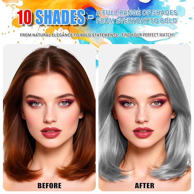 Gray Hair Spray, Temporary Hair Color Spray for Kids Women, Temporary Grey Hair Dye, Washable Disposable Natural Gray Hair Color Hair Strong Style for Christmas Party,Cosplay (Silver 120ML)