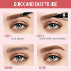 Eyebrow Pencil, 2-in-1 Waterproof Eyebrow Pen, with 2 Tip Microblading Eyebrow Pencil and Ultra-Precise Brow Pencil, with Eyebrow Brush, Eyebrow Pencils for Women, Natural Hair-Like Brows - Black