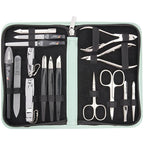 3 Swords Germany - brand quality 16 piece manicure pedicure grooming kit set fashion leather case mint, Made in Germany