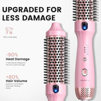 zavarea Thermal Brush, 1.5 Inch Heated Round Brush Stylers, 800M Negative Ions Ceramic for Less Frizz Damage, 4 Temperature Set, Dual Voltage for Travel, Easy Use Boosts Shine, Youthful Pink