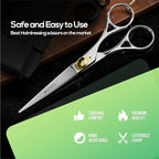 Suvorna 6" Hair Scissors Professional - Hair Shears for Women & Men - Extremely Sharp Hair Cutting Scissors to Cut Hair - Right Hand Barber Shears for Hair Cutting for Hairdressers and Professionals