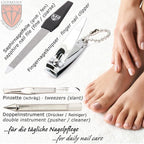 3 Swords Germany - brand quality 6 piece manicure pedicure kit set for professional finger & toe nail care with synthetic leather case - Made in Germany - snake optics