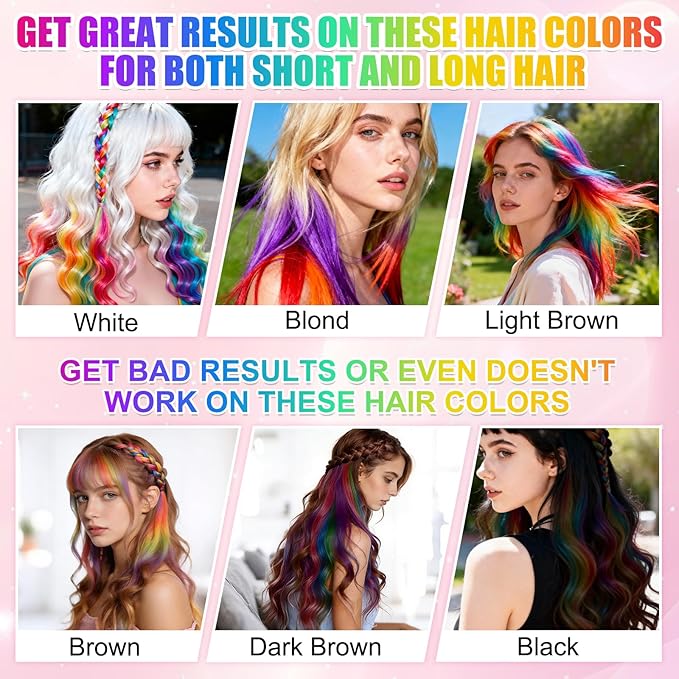8 Color Hair Chalk for Girls ， Hair Chalk Comb Kids Temporary Hair Color Dye - Teen Girl Gift Hair Stuff Accessories Makeup Kit Christmas Gifts Toys for Girls
