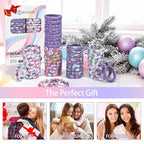 Bessrung 50 PCS Seamless Hair Ties, No Damage Elastics Hair Ties for Women Girls, Soft Stretchy Ponytail Holders for Thin Thick Hair, Snag-Free Hair Bands Stocking Stuffers Christmas Gift(Purple)