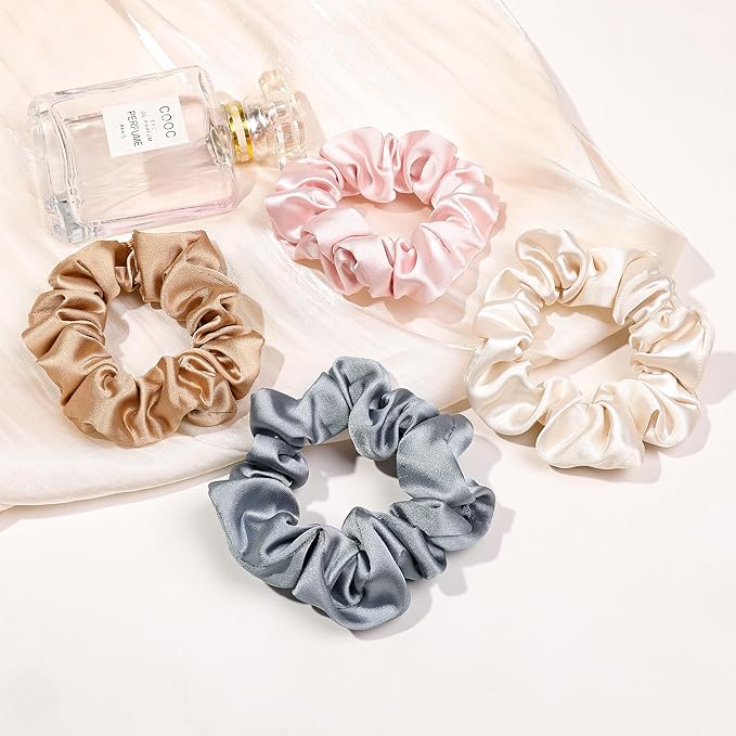 Hair Ties Small Scrunchies for Women's Hair Scrunchies Both for Thick Hair or Thin Hair Curl Hair No Crease Ponytail Holder No Hurt Your Hair