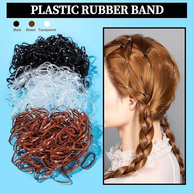 FANDAMEI Hair Accessories Kit - Elastic Hair Ties, Cotton Bands, Rubber Bands, Hair Pins, Rat Tail Comb for Women