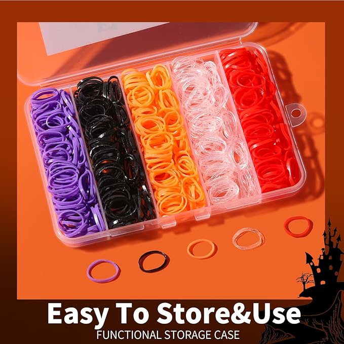 Rubber Bands for Hair, YGDZ 5 Colors 600 PCS Elastic Hair Ties with Organizer Box, Small Hair Bands for Girl, Baby, Hair Accessories for Women, Toddler