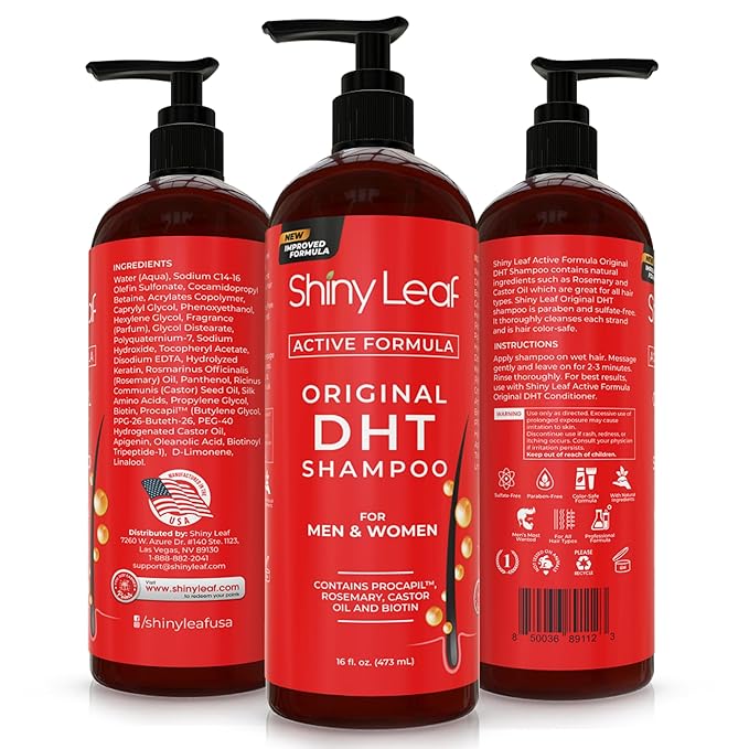 DHT Blocking Shampoo for Hair Growth and Thinning Hair Treatment - Active Natural Formula, Reduces Shedding for Men & Women (2 Pack)