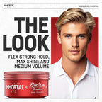 Immortal NYC Strawberry Hair Wax - 8 out of 9 Holding Ability, Max Shine - All Natural Water-Based Hair Wax for Men - No Residue, All Hair Types