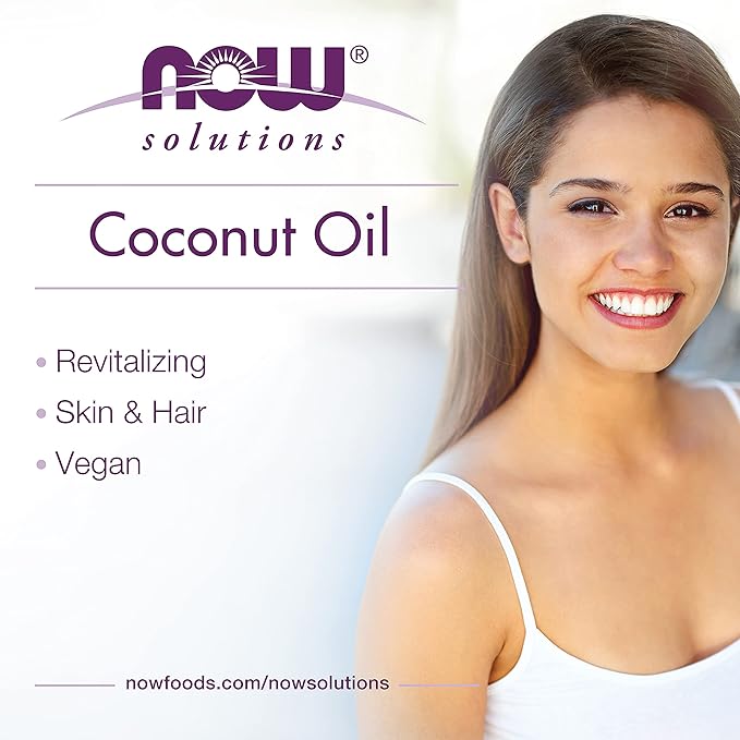 NOW Foods Solutions, Liquid Coconut Oil, Light and Nourishing, Promotes Healthy-Looking Skin and Hair, 16-Ounce