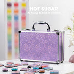 Hot Sugar Makeup Kit for Teenager Girls - Full Starter Cosmetics Set with Eye Shadow Lip Balm Blush Lip Gloss Brush Lip Pencil Eye Pencil and Mirror (Purple Love)