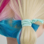 MEEDEE 100 Pack Pastel Rainbow Elastic Hair Accessories: No Crease Soft Ribbon Hair Ties, Knotted Ponytail Holders, Damage-Free Yoga and Workout Hairbands, Colorful Elastic Bracelets