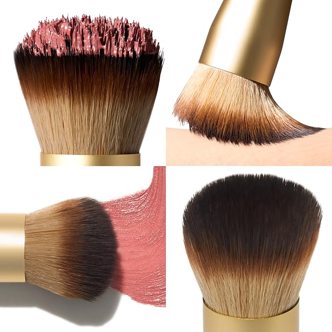 LAURA GELLER NEW YORK The Wonder Brush - Makeup Brush with Wooden Handle - Cream & Liquid Blush - Even Application and Blending
