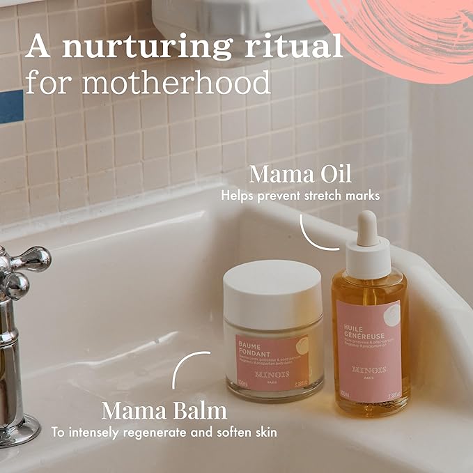 MINOIS PARIS Firming Belly Balm – 99.8% Natural Pregnancy Stretch Mark Cream – Belly Butter for Pregnancy & Postpartum – Hydrating, Firming, Gentle Care – Made in France – 3.4 fl oz