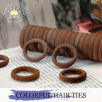 100PCS Hair Ties for Women And Kids, Seamless Thick Hair Bands, Elastic Baby Hair Ties No Damage Ponytail Holder, Cotton Toddler Hair Tie, No Crease Small Hair Tie For Toddler Girls (Brown)