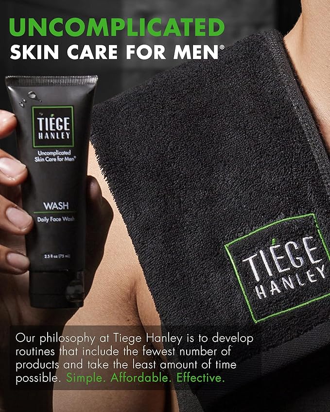 Tiege Hanley Skin Care Set for Men, Advanced Routine, System Level 2, Daily Face Wash, Facial Scrub, Two Moisturizers, and Eye Cream for Healthy, Hydrated Skin, Men’s Skin Care, 5 Piece Kit