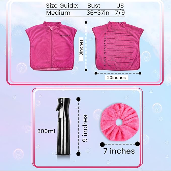 3pcs,Microfiber Hair Cape, Jumbo Hair Tie, Fine Mist Spray Bottle, Hair Styling Accessories,Microfiber Hair Towel For Curly Hair, Shoulder Neck Towel, Wet Hair Drying Cape, Makeup, Curly Hair Towel