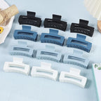 12 Pcs Medium Hair Clips, 3.5 Inch Square Claw Clips for Thick and Thin Hair - Blue