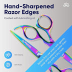 Equinox Razor Edge Series Professional Hair Scissors - 6.5” Premium Japanese Stainless Steel Hair Cutting Scissors, Hair Shears, Hair Razors for Hair Cutting, Barber Accessories & Hair Salon Supplies