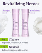 Keranique Shampoo and Conditioner for Damaged Hair - Anti-Breakage, Damage Control Set for Thinning Hair - Intense Repair, Deep Conditioning, Anti-Hairfall Routine w/Keratin - Great for Colored Hair