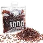 1000pcs Brown Mini Rubber Bands, Soft Small Hair Ties for Kids Toddlers Girls, Elastic Ponytail Accessories, No Damage Baby Hair Styling (Brown)