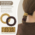 10 Pcs No Damage Hair Ties Thick Hair Elastic Rubber Bands Hair Accessories Scrunchies Seamless for Women