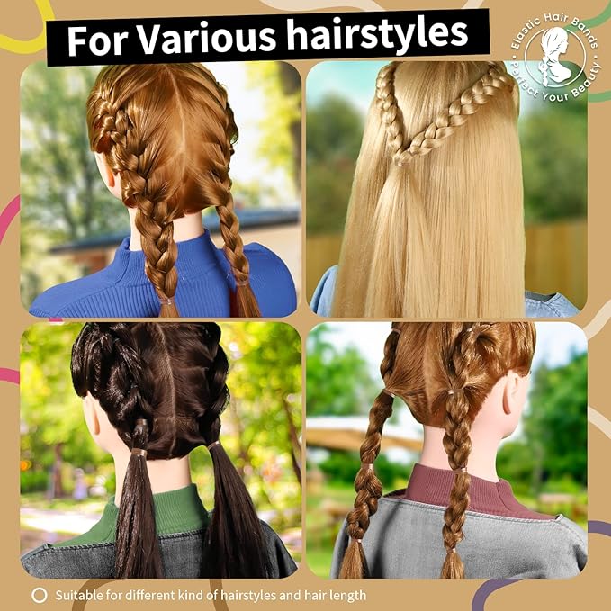 Teenitor Elastic Hair Bands, Rubber Bands for Hair, Small Hair Ties, 300pcs, Light Brown