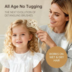 Simetra Detangler Hair Brush for Woman and Men, Original Detangling Brush for Curly Hair/Fine &Thick/Wet & Dry Hair, Holiday Present Hairbrush - Natural Crystal Inlay & 14K Gold Plating