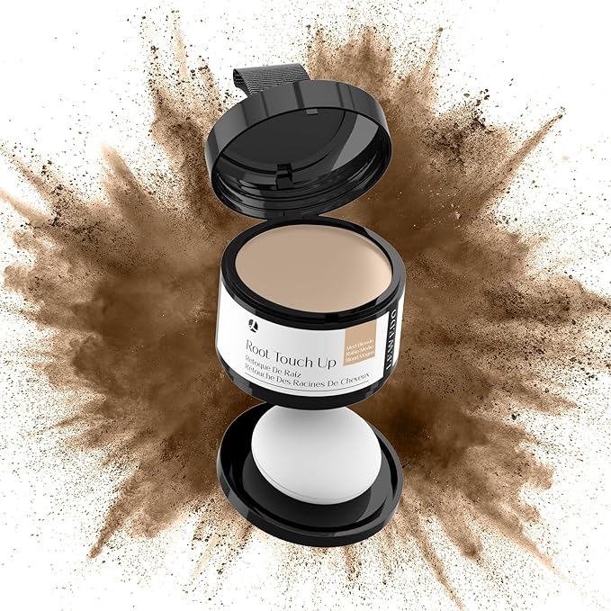 Hairline Powder 24H Stain-Proof, Root Touch Up Hair Color for Gray Coverage,Bald Spot Concealing Hair Shadow Powder for Women & Men,Natural-Looking (Medium Blonde)