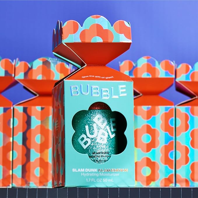 Bubble Skincare Slam Dunk Hydrating Face Moisturizer - Lightweight Face Lotion With Vitamin E + Aloe Vera - Daily Facial Moisturizer for Normal + Dry Skin - Glam Edition (50ml)