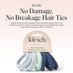 Kitsch Hair Ties No Damage - Strong, Stretchy Hair Bands | Soft Nylon Ponytail Holders, Snag-Free Rubber Bands, Perfect for Updos & Braids - Garden Bouquet | Ideal Gifts for Women, 8pcs