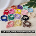 28 PCS Colorful Braided Hair Ties Bow Tie Hair Bracelets for Women Girls Elastic Hair Ties No Damage Ponytail Holders(14 Colors)