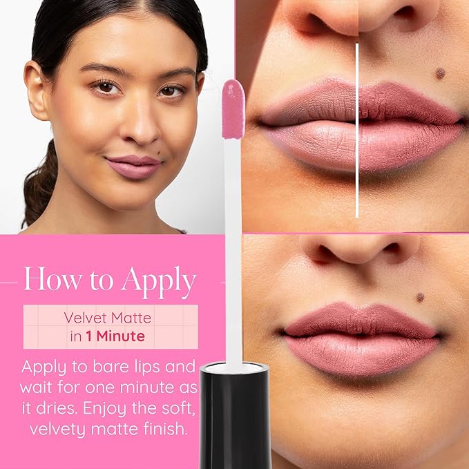 Aromi Pink Nude Matte Liquid Lipstick | Blush Beige Lip Color, Long-lasting, Waterproof, Vegan, Cruelty-free, Handmade (Toasted Almond)