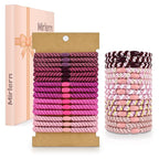 30 Pcs Hair Ties No Damage for Women Girls, High Elastic Braided Hair Ties for Thick Hair, Soft Ponytail Holders, No Crease Hair Bands for Curly Thin Hair Scrunchies (Pink Colors)