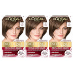 L'Oreal Paris Excellence Crème Permanent Hair Dye, Triple Care Hair Color with Pro-Keratine Complex for 100% Gray Hair Coverage, 5 Medium Brown, 1 Kit (Pack of 3)