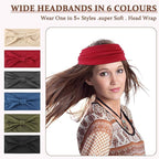 12 Pcs Stretchy Sport Headbands for Women,Absorbed Sport Headband Soft Twist Knotted Headbands for Yoga, Workout Daily Life