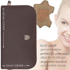 3 Swords Germany - brand quality 6 piece manicure pedicure grooming kit set for professional finger & toe nail care scissors clipper genuine leather case in gift box, Made in Solingen Germany (03652)