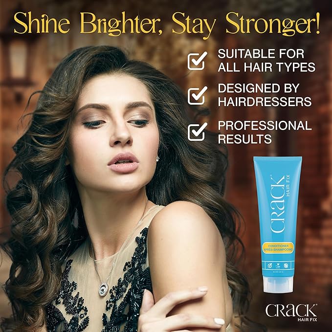 Crack HAIR FIX Conditioner with Twist Bottle | Intense Hydration & Frizz Control | Strengthens, Detangles & Restores Shine | Sulfate-Free, Vegan, Cruelty-Free & Made in USA | 8.5 Oz