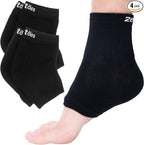 ZenToes Moisturizing Socks for Cracked Heel Treatment, Vitamin E, Olive Oil and Jojoba Oil Heel Socks, Stocking Stuffers for Women, Spa Self Care Gifts for Women (Cotton Black, Regular)