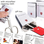 3 Swords Germany - brand quality 3 piece manicure pedicure grooming kit set for professional finger & toe nail care scissors file genuine leather case in gift box, Made in Solingen Germany (03744 )