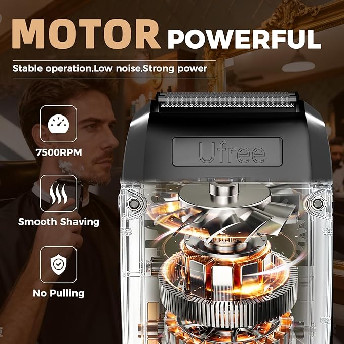 Ufree Beard Trimmer for Men, Foil Shaver Electric Razor, Shavers for Body Face Nose Ear, Cordless Hair Trimmer, Professional Hair Clippers, Mustache Grooming Kit Birthday Gifts for Men