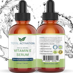 Total Activation Vitamin E Face Serum – Organic Vitamin E Oil 100% Pure, Cold Pressed for Skin, Face, Hair & Nails – Moisturizer for Dry Skin, Scars & Anti-Aging – for Glowing Skin – 4 oz