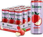 Bloom Nutrition Sparkling Energy Drink - Natural Caffeine, Zero Sugar, 180mg Caffeine - Antioxidant-Rich with Green Coffee Bean, Green Tea Extract, Prebiotics - Crisp Apple - 12oz 12 Pack
