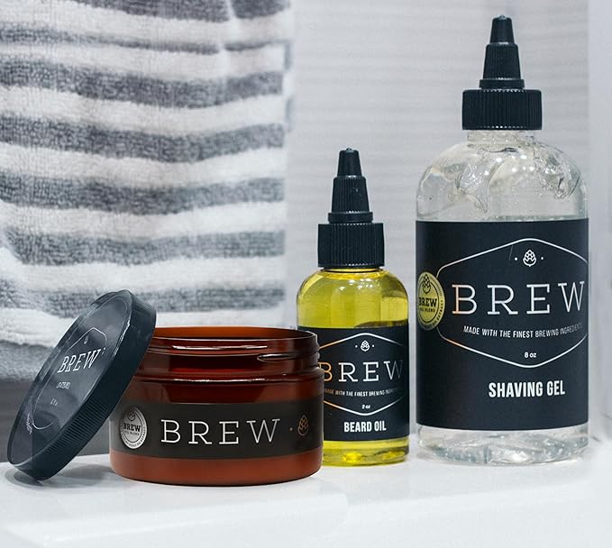 Brew Grooming Hair Styling Clay for Men - Matte Strong Hold Molding Pomade for Beard and Hair - Natural Ingredients Barley, Hops, Yeast - Paraben Free - Water Based for Smooth Finish 4 oz