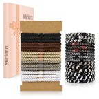 30 Pcs Hair Ties No Damage for Women Girls, High Elastic Braided Hair Ties for Thick Hair, Soft Ponytail Holders, No Crease Hair Bands for Curly Thin Hair Scrunchies (Neutral Colors)