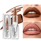 Nude Lipstick Gradient Matte Lipsticks Lip Liner Combo Set for Women Waterproof Long Lasting Lip Stick Pencil Cream Lip Liner and Lipstick Combo Makeup, E1